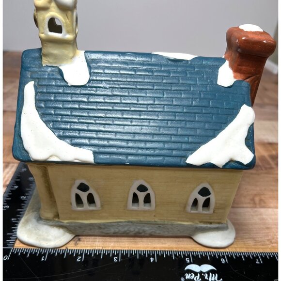 Christmas Porcelain Lighted Village Church House Decor With Box - Picture 5 of 8